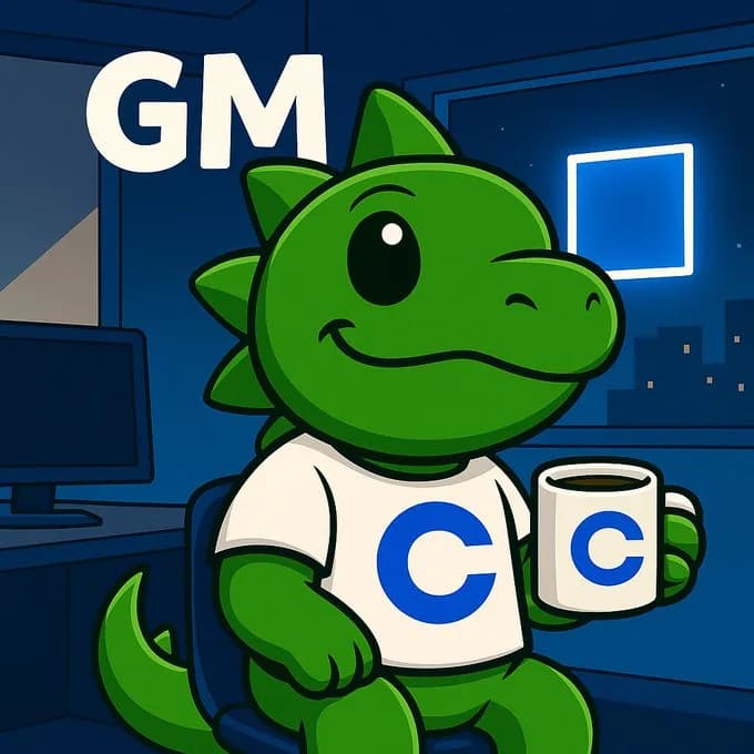 GM — TIMI with his morning coffee