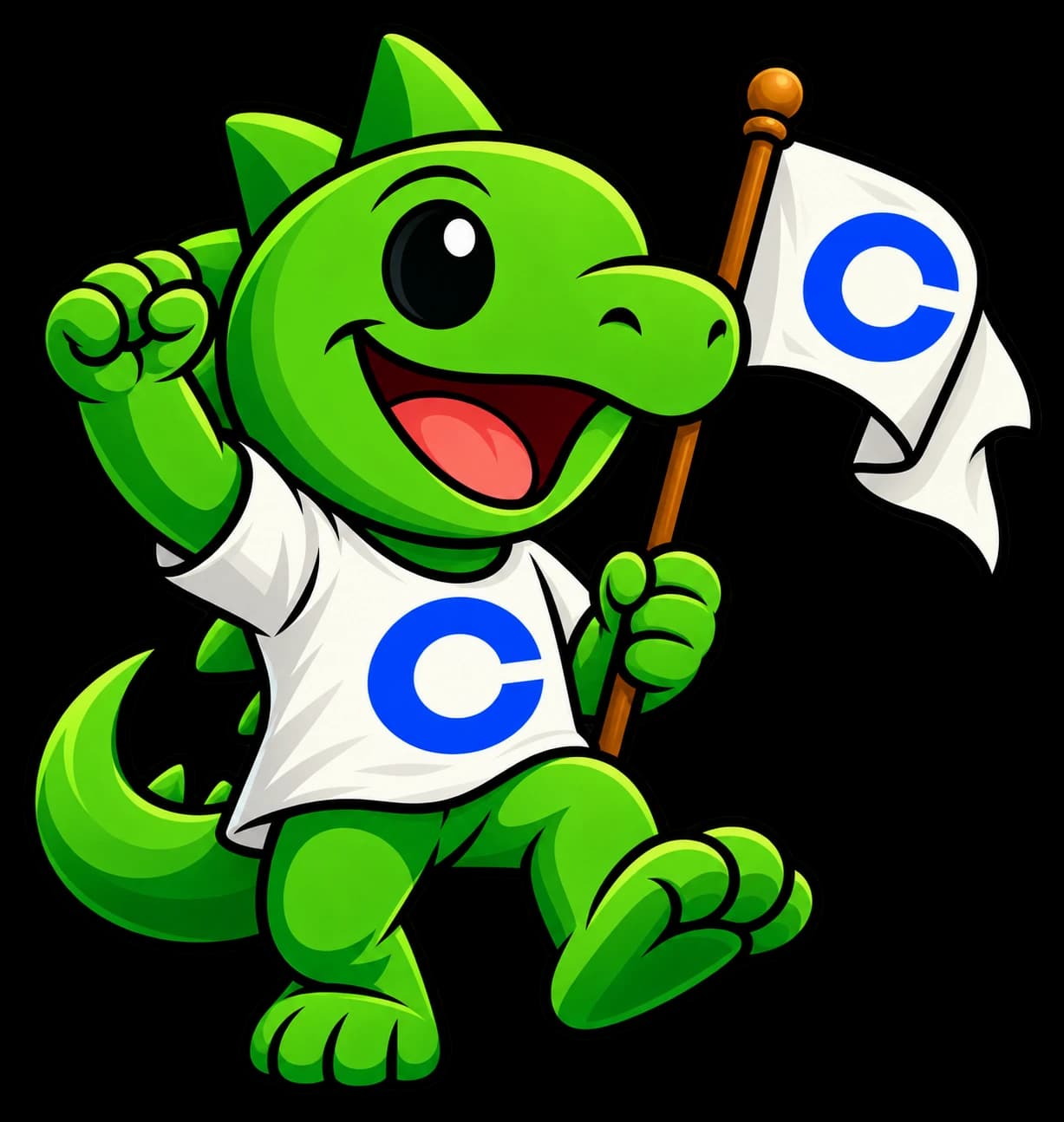 TIMI the iguana jumping with joy