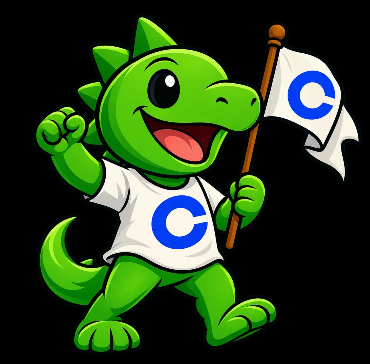 TIMI the iguana waving his flag